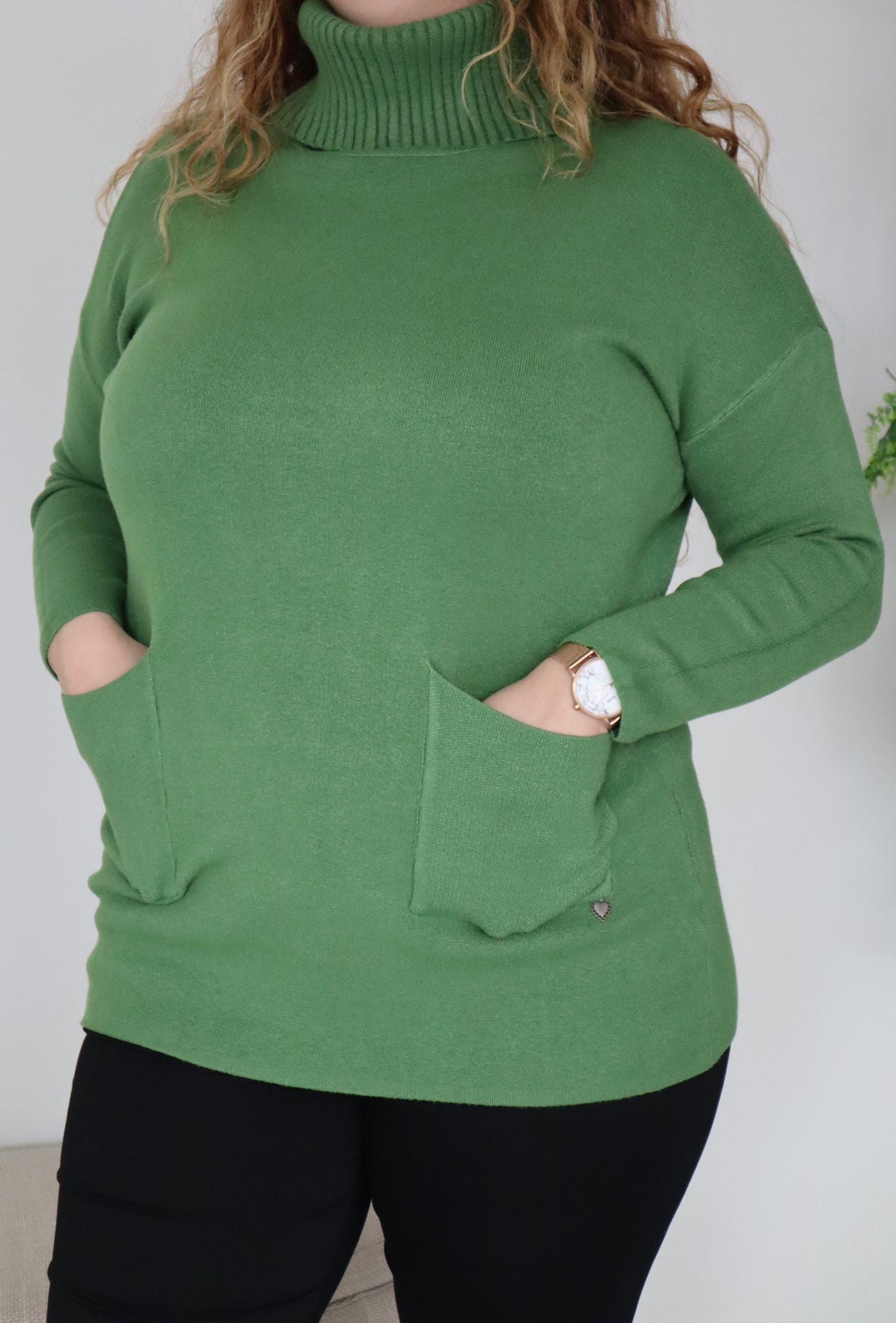 Pull à Col Roulé avec Poches : Bougainvillier