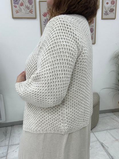 Gilet en maille ajourée oversize : Pivoine