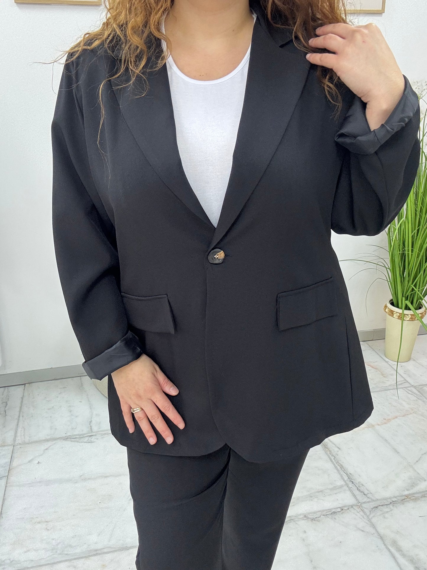 Ensemble tailleur blazer & pantalon taille haute : Dahlia