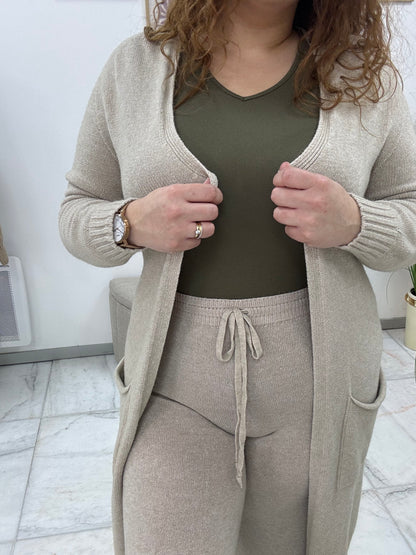 Pantalon large en maille : Châtaignier