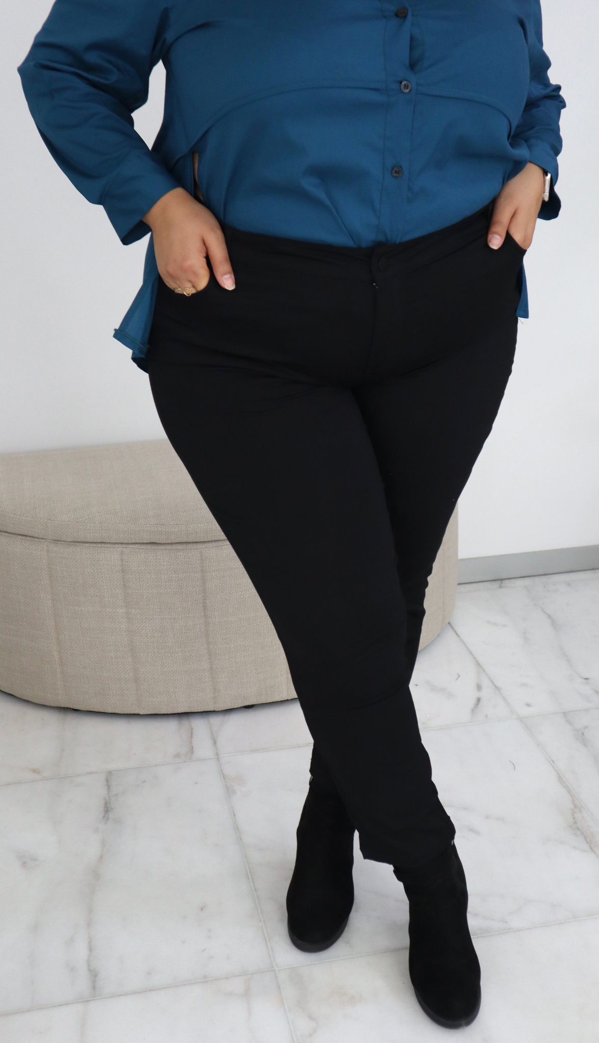 Pantalon Skinny Taille Haute : Anémone